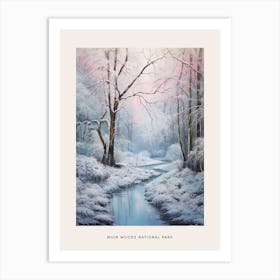 Dreamy Winter National Park Poster  Muir Woods National Park United States 4 Art Print