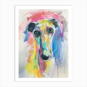 Colourful Gouache Saluki Dog Painting Art Print
