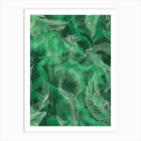 Green Palm Leaves Art Print