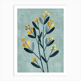 Cedar Tree Flat Illustration 7 Art Print