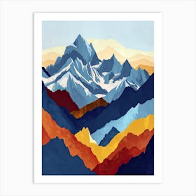 Mountain, Ethereal Essence: Alpine Peaks Art Print