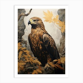 Dark And Moody Botanical Golden Eagle 1 Art Print