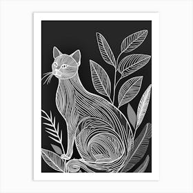 Bombay Cat Minimalist Illustration 3 Art Print