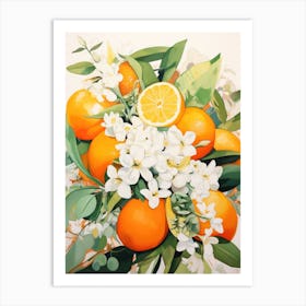 Oranges And Flowers 6 Art Print