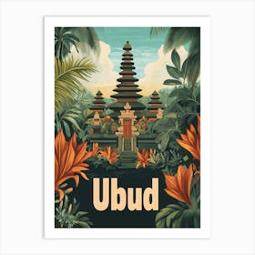 Aihrgdesign A Classic 1960s Travel Poster For Ubud Showcasing 530f0113 81ec 4f5a A26c 60e768df0acd 2 Art Print