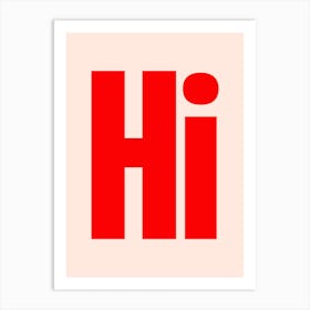 Hi (Red And Beige Tone) Art Print