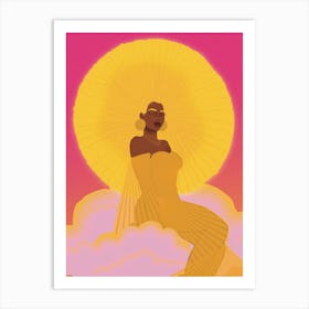 Sunshine Goddess Yellow Art Print