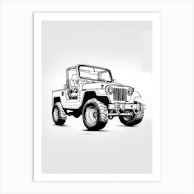 Jeep Wrangler Line Drawing 21 Art Print