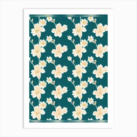 Chinese Floral Wallpaper Art Print