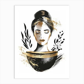 Woman In A Bowl Art Print