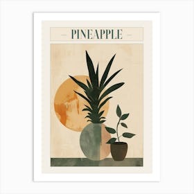 Pineapple Tree Minimal Japandi Illustration 1 Poster Art Print