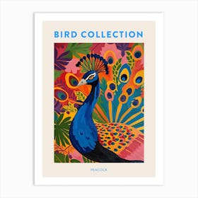 Tropical Peacock Paint Pattern Poster Art Print