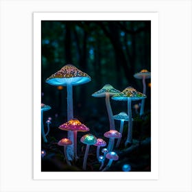 Glow In The Dark Mushrooms 1 Art Print