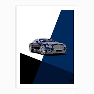 Bentley Continental Gt Speed Blue Art Print