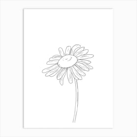 Daisy Line Drawing 2 Art Print