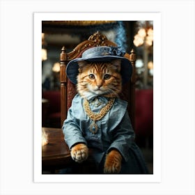 Victorian Cat Art Print