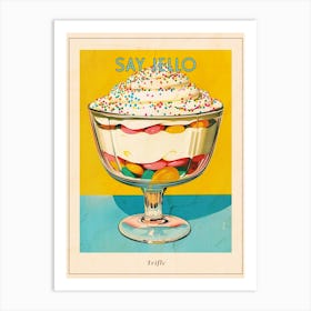Retro Trifle With Rainbow Sprinkles Vintage Cookbook Inspired 2 Poster Art Print