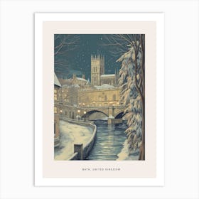 Vintage Winter Poster Bath United Kingdom 4 Art Print