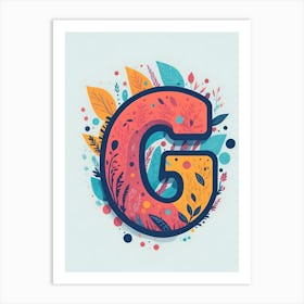 Colorful Letter G Illustration 41 Art Print
