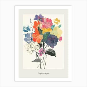 Hydrangea 4 Collage Flower Bouquet Poster Art Print