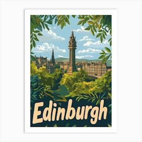 Aihrgdesign A Mid Century Modern Travel Poster For Edinburgh 1 Art Print