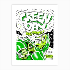 Green Day Dog Party Art Print