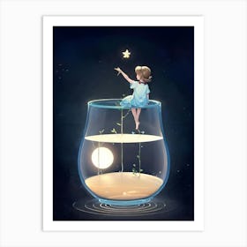 Little Girl In A Bowl Art Print