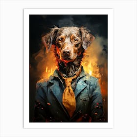 Dog In A Suit Art Print