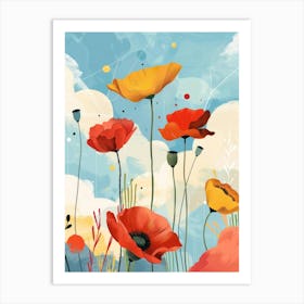 Poppies In The Sky 1 Art Print