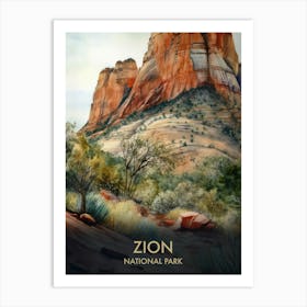 Zion National Park Vintage Travel Poster 5 Art Print