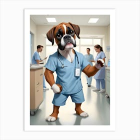 Boxer Dog-Reimagined 4 Art Print