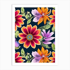 Floral Seamless Pattern 2 Art Print