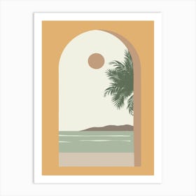 Palm Tree On The Beach Art Print