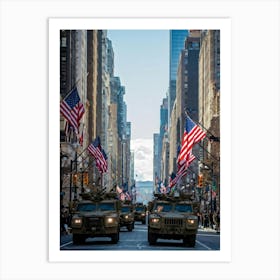 A Veterans Day Parade In The Heart Of An American City Jubilant Faces Lining The Sidewalks As Milit (7) Art Print