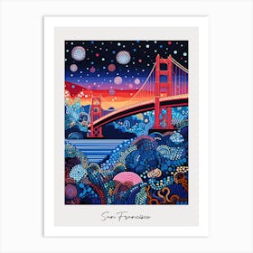 Poster Of San Francisco, Illustration In The Style Of Pop Art 4 Art Print