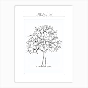 Peach Tree Minimalistic Drawing 4 Poster Art Print