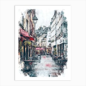 Paris Street Canvas Print Art Print