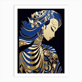 Blue And Gold 4 Art Print