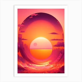 Orange And Pink Sunrise Art Print