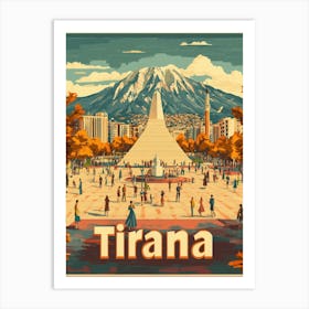 Aihrgdesign A Retro Travel Poster For Tirana 1 Art Print