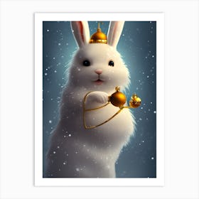 Christmas Bunny 1 Art Print