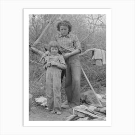 Children Of White Migrant Family From Arizona Near Harlingen, Texas By Russell Lee Art Print