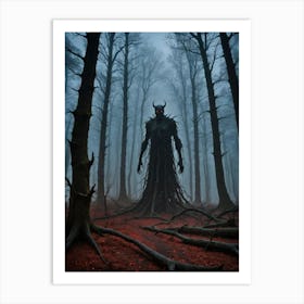 Beneath the Canopy of Shadows: The Dark Creature 1 Art Print