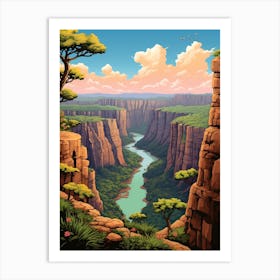 Blyde River Canyon Cartoon 1 Art Print