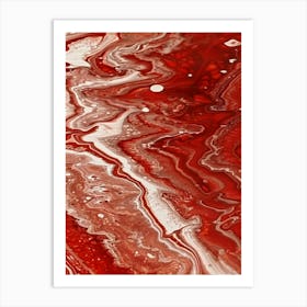 Red Liquid Texture Art Print