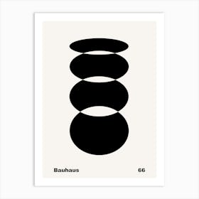 Geometric Bauhaus Poster B&W 66 Art Print