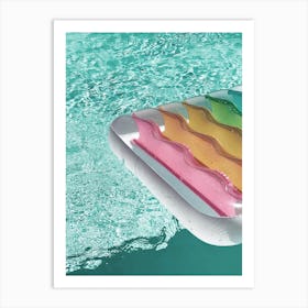 Rainbow Pool Float Art Print