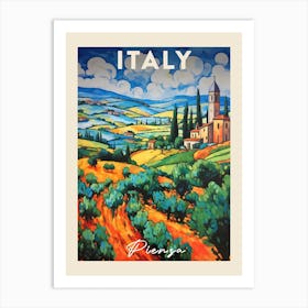 Pienza Italy 2 Fauvist Painting Travel Poster Art Print