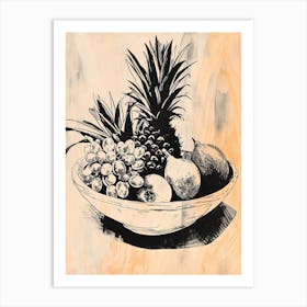 Fruit Bowl Illustration 1 Art Print