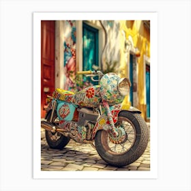 Vintage Colorful Scooter 39 Art Print